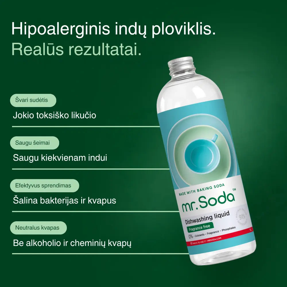 Hipoalerginis skysto indų ploviklio papildymas (1000ml)