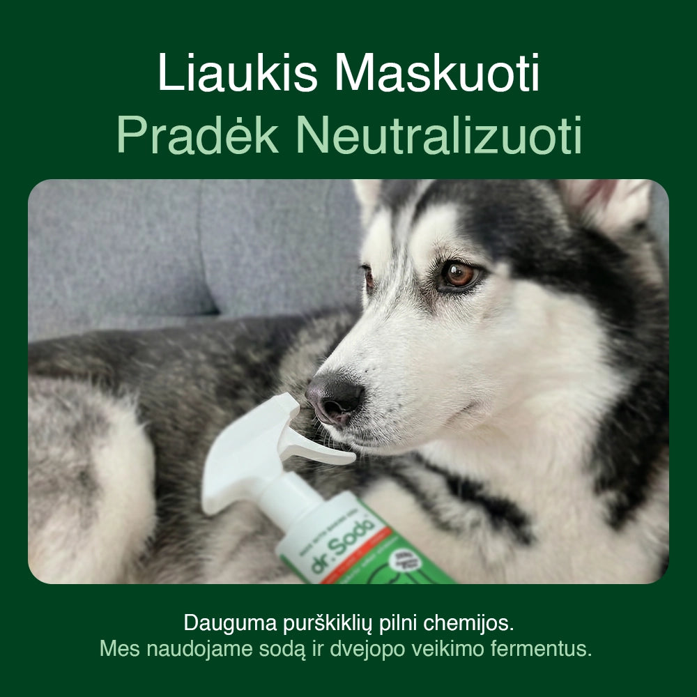 Kvapus neutralizuojantis purškalas guoliams