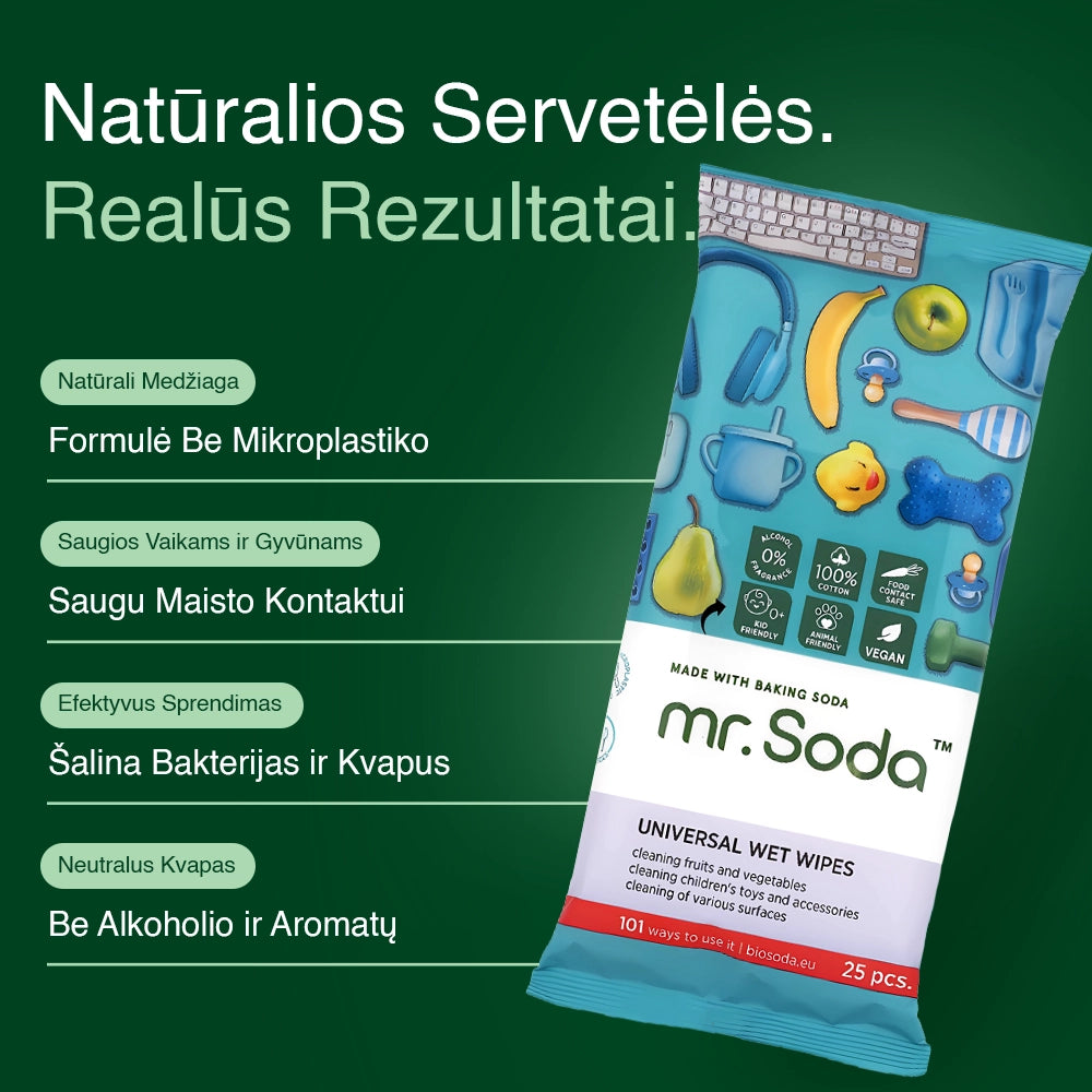 Universalios drėgnos servetėlės (25vnt.)